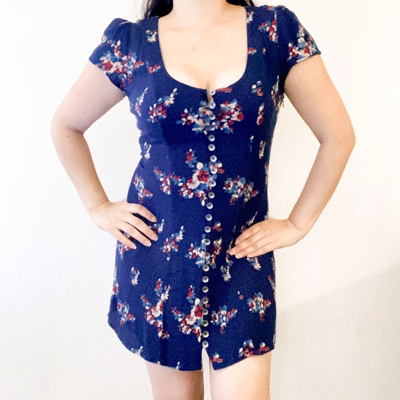 Cotton Candy LA Navy blue Floral Dress - Picture 2 of 9